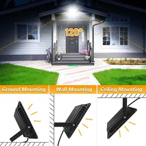 LED Spotlight với cảm biến chuyển động PIR, Spotlight bên ngoài 20W 30W 50W 100W 150W 200W AC220V110V Vườn chống thấm nước 8 Máy chiếu bán hàng chính LED 50W - 5