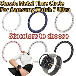 Classic Metal Time Circle For Samsung Galaxy Watch 7 Ultra 47mm Fashion Fuel Injection Scale Rotating Metal Bezel
