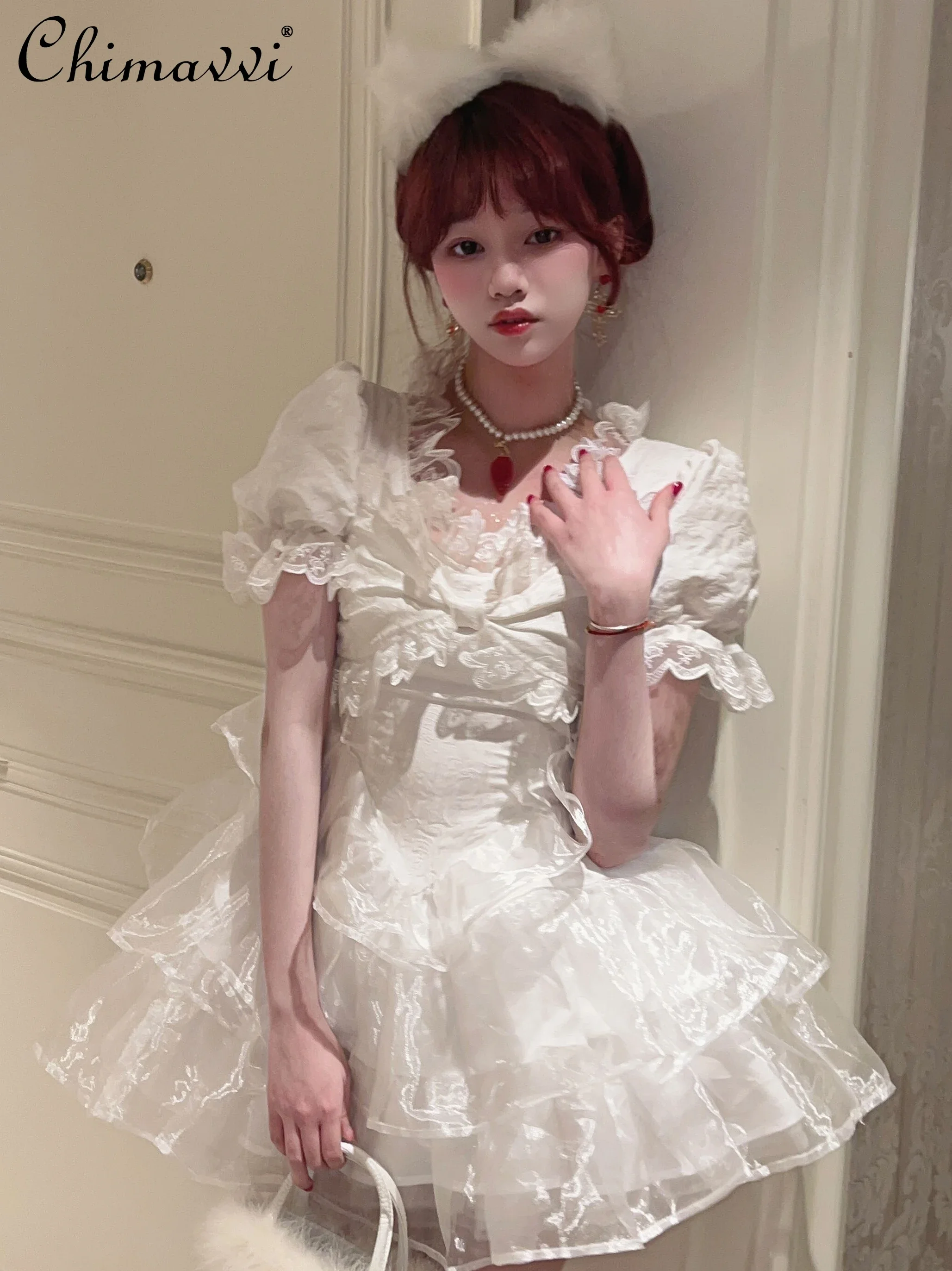 

Original Lolita Sweet and Cute Dress Girls Women Spring Summer New Fashion Princess Birthday Party Short High Waist Tutu Dresses