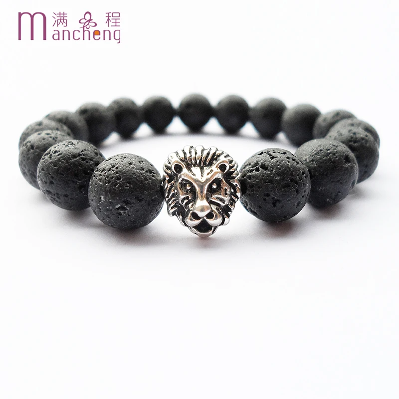 official-website tiki Women 10MM Lava bracelet Ancient lion head chain bracelet jewelry Man Lion heads bracelet