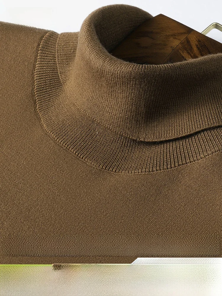 

Мужской теплый шерстяной свитер Snow Flying с высоким воротником, повседневный, с длинным рукавом, однотонный, весенняя новинка, комфортный, 100% шерсть