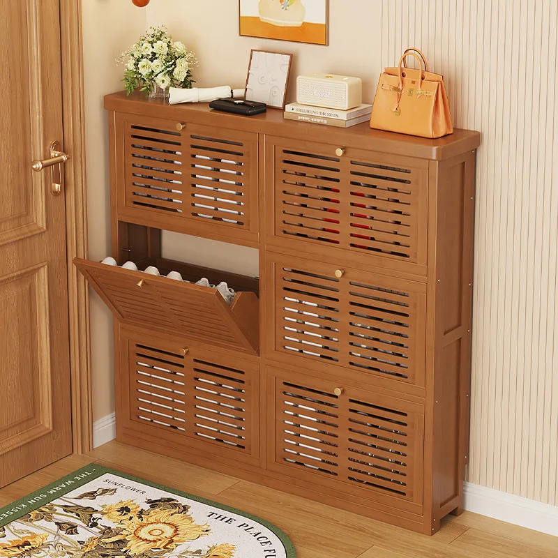 Ultra-thin tipping bucket shoe cabinet, extremely narrow at the door of the home, multi-layer home storage shoe rack, entrance