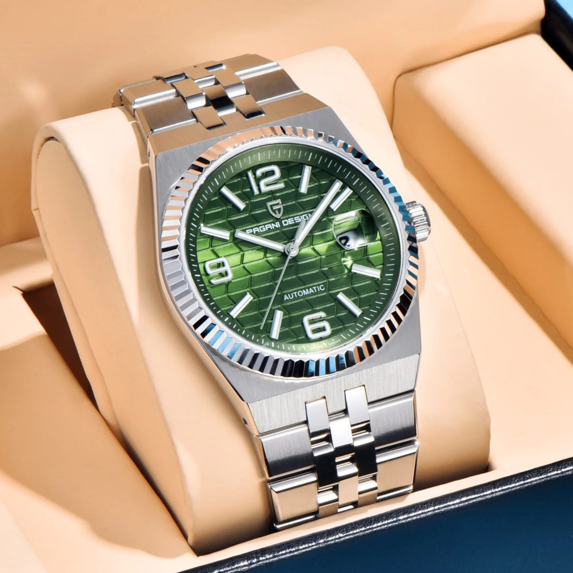 PAGANI DESIGN 2025 ساعة ميكانيكية جديدة للرجال ميوتا 8215 ريترو الأعمال الياقوت الزجاج مضيئة الفولاذ المقاوم للصدأ Reloj Hombre