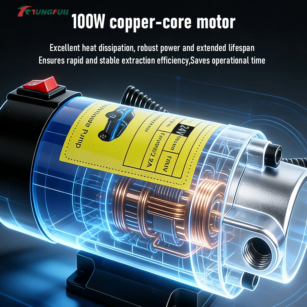 TUNGFULL 12V/24V DC Electric Oil Transfer Pump Diesel Fluid Suction Extractor Pump For Engine Oil Replacement Maintenance Work