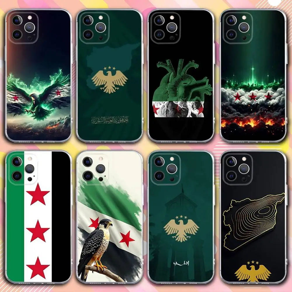 

Free S-Syrias Flag Phone Case For iPhone 17,16,15,14,13,12,11 Pro,Max,Plus,X,XS,XR,SE4,E Mini Transparent Soft Cover