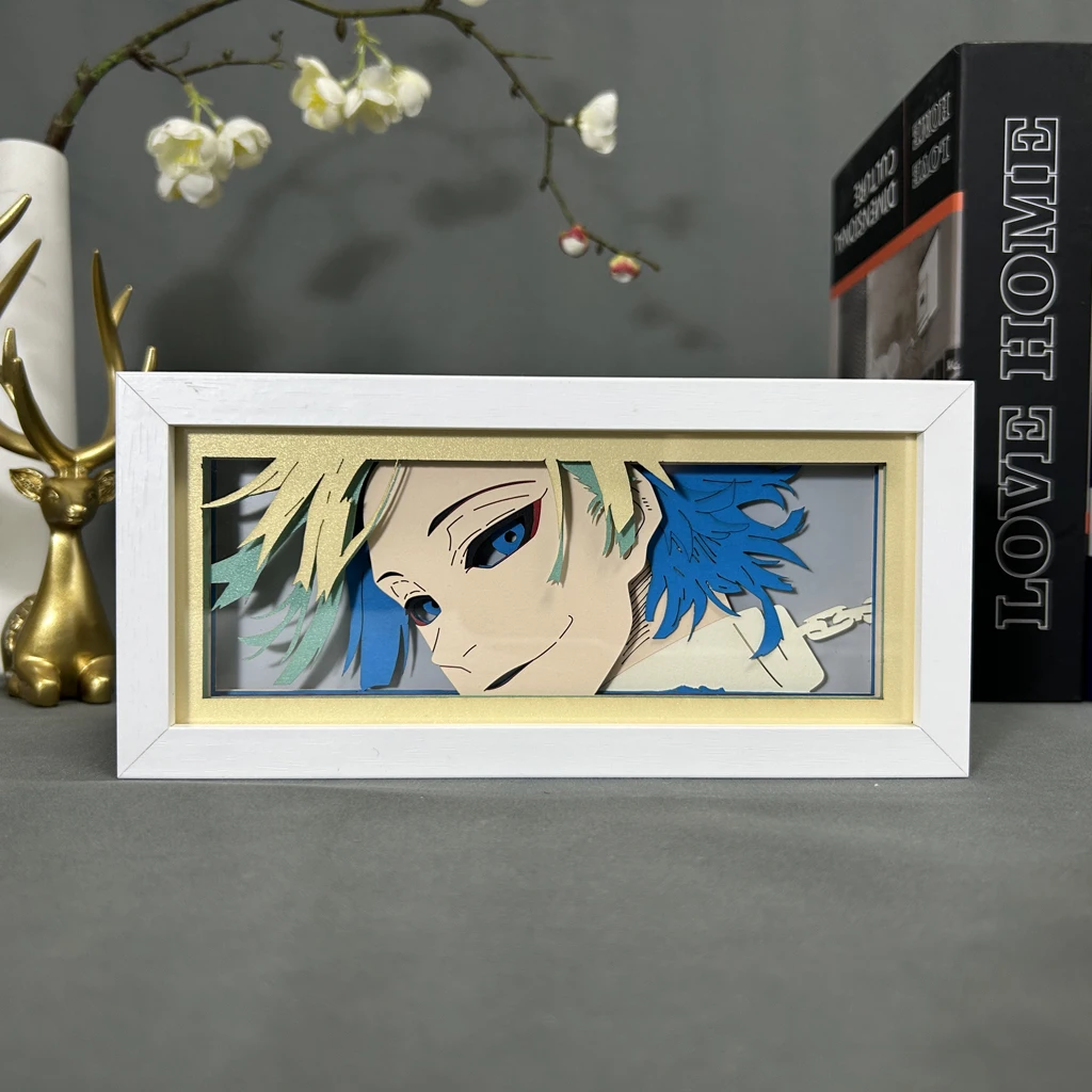 Paper Cut Anime Light Box Blue Lock Michael Kaiser for Bedroom Decoration Manga Shadow Box Desk Table Lamp Anime Night Light