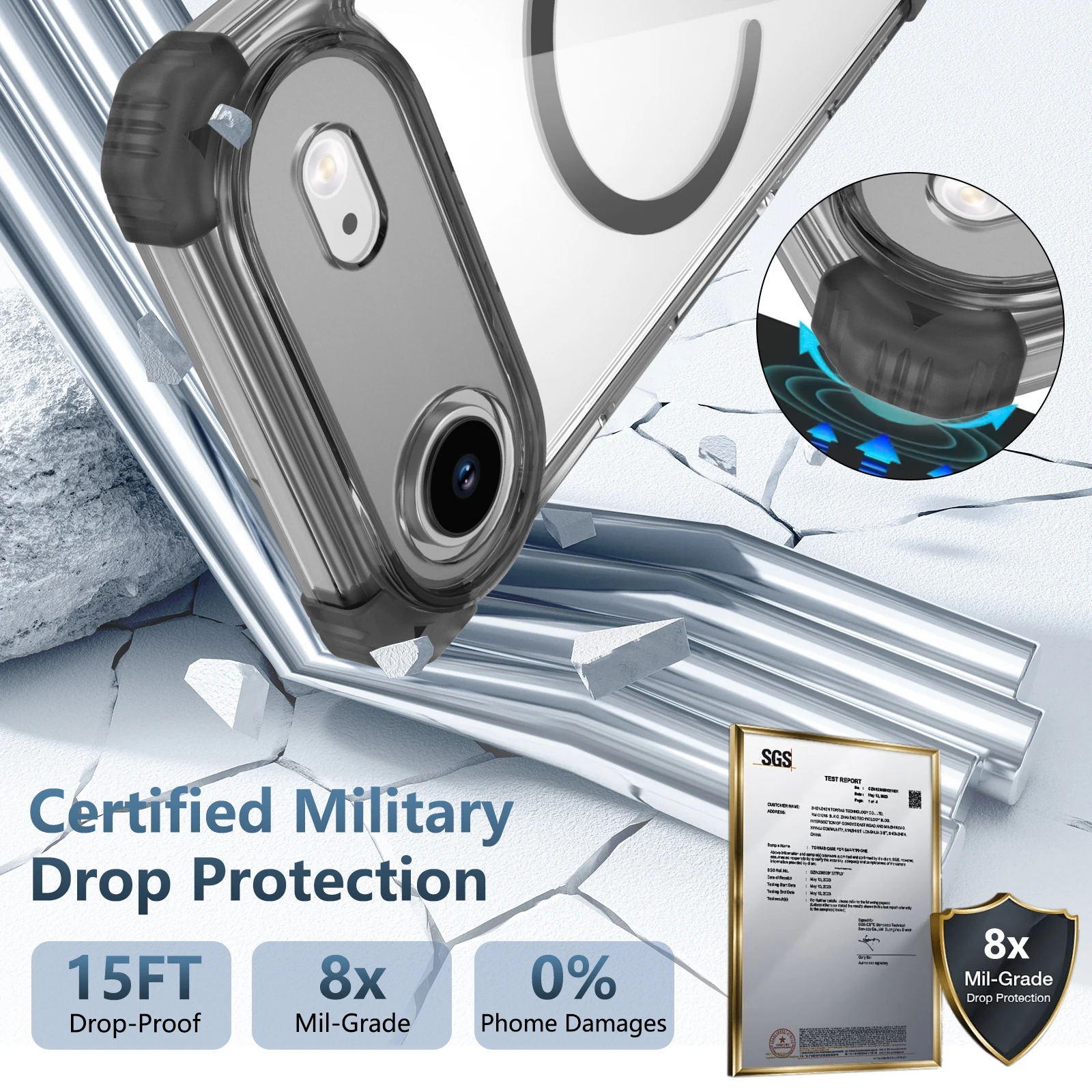 Airbag-Schutz, klar, transparent, stoßfest, stark, für iPhone 17 Air 16 15 Pro Max 12 13 14 Plus, iPhone 17 iPhone 14