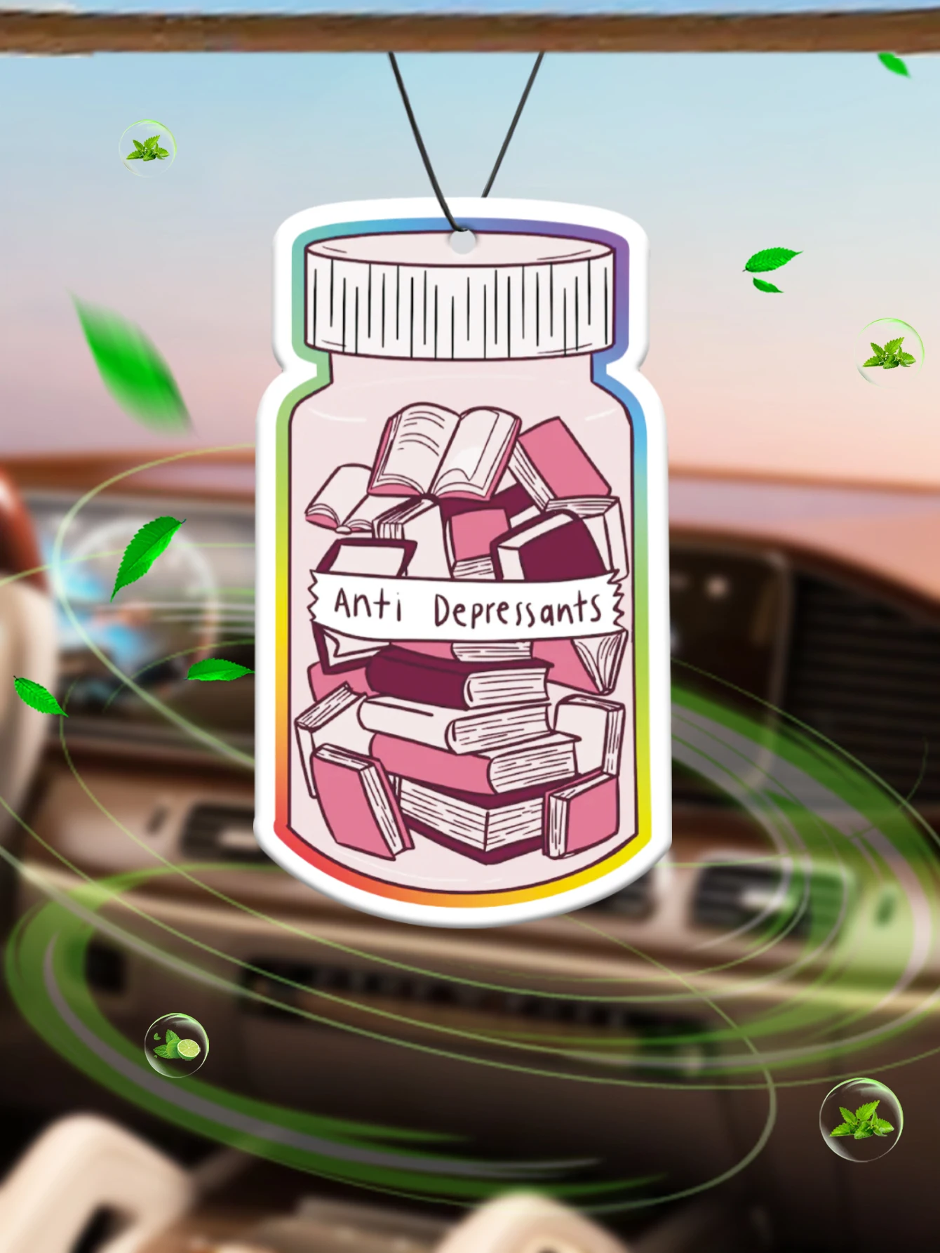 Antidepressant Hilton (Hotel Scent) Car Air Freshener |   Rearview Mirror Hanger & Dual-Purpose Air Vent Clip |   Natural Material Aromatherapy Tablets |   Long-Lasting Fragrance for 90 Days |   Alcohol-Free |   Not Afraid of Direct Exposure to the Sun |   Designed Specifically for Odor Removal in Cars, Closets, and Bathrooms. |   Cartoon Animation Graphics |   Unisex |   Luxury-Grade Fragrance |   The Same Marine Fragrance Used in Five-Star Hotels