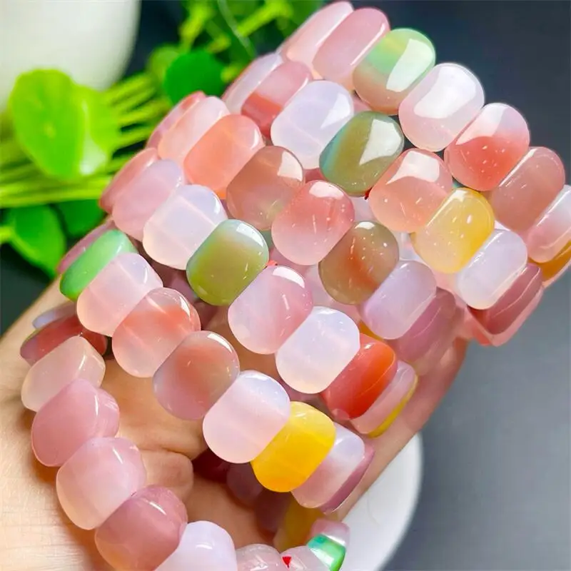 

10X14MM Natural Yanyuan Agate Bangle Fashion Gemstone Crystal Jewelry Bangle For Women Healing Bohemia Holiday Gift 1pcs