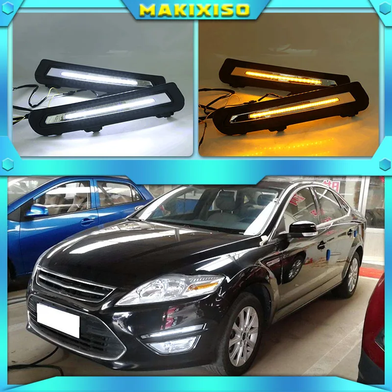 

1 комплект для Ford Mondeo 2011 2012 2013 LED DRL дневные ходовые огни, дневные огни, водонепроницаемые противотуманные лампы, белый свет для стайлинга s