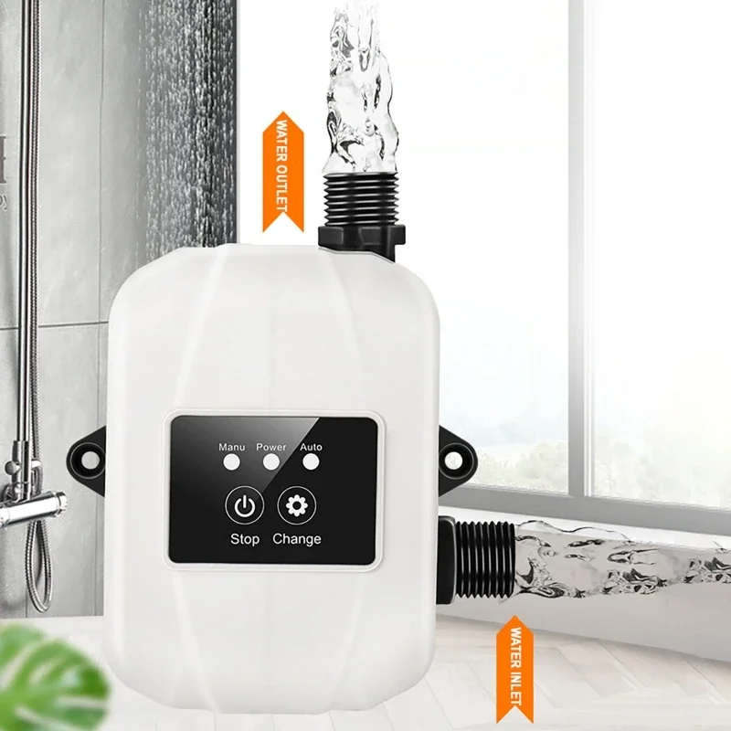 150W Home Automatic Water Pressure Booster Pump 24V Silent Water Recirculating Pump with Power Adapter for Sprinklers Shower