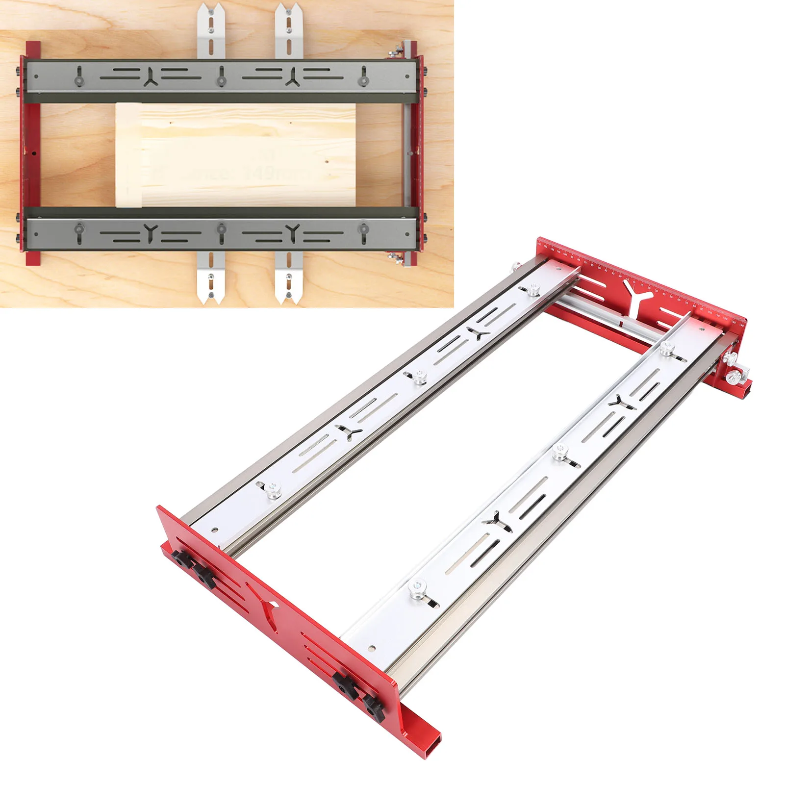 Woodworking Router Sliding Plate Aluminum Alloy Router Milling Groove Bracket for Flatten and Finish Plywood