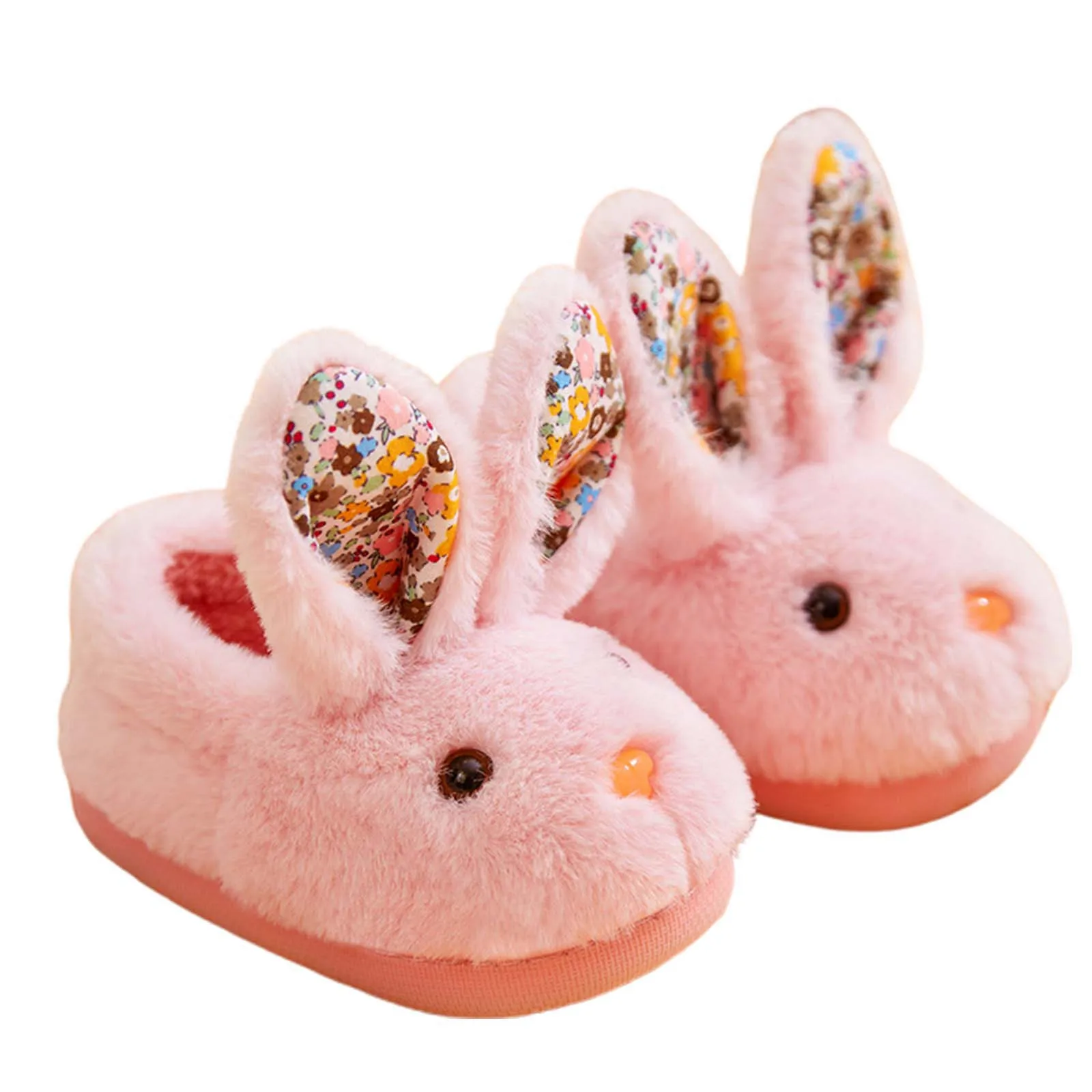 Children Indoor Slippers Winter Warm Cotton Shoes Kids Home Floor Slippers Cartoon Rabbit Anti-slip Boys Girls Plush Footwear