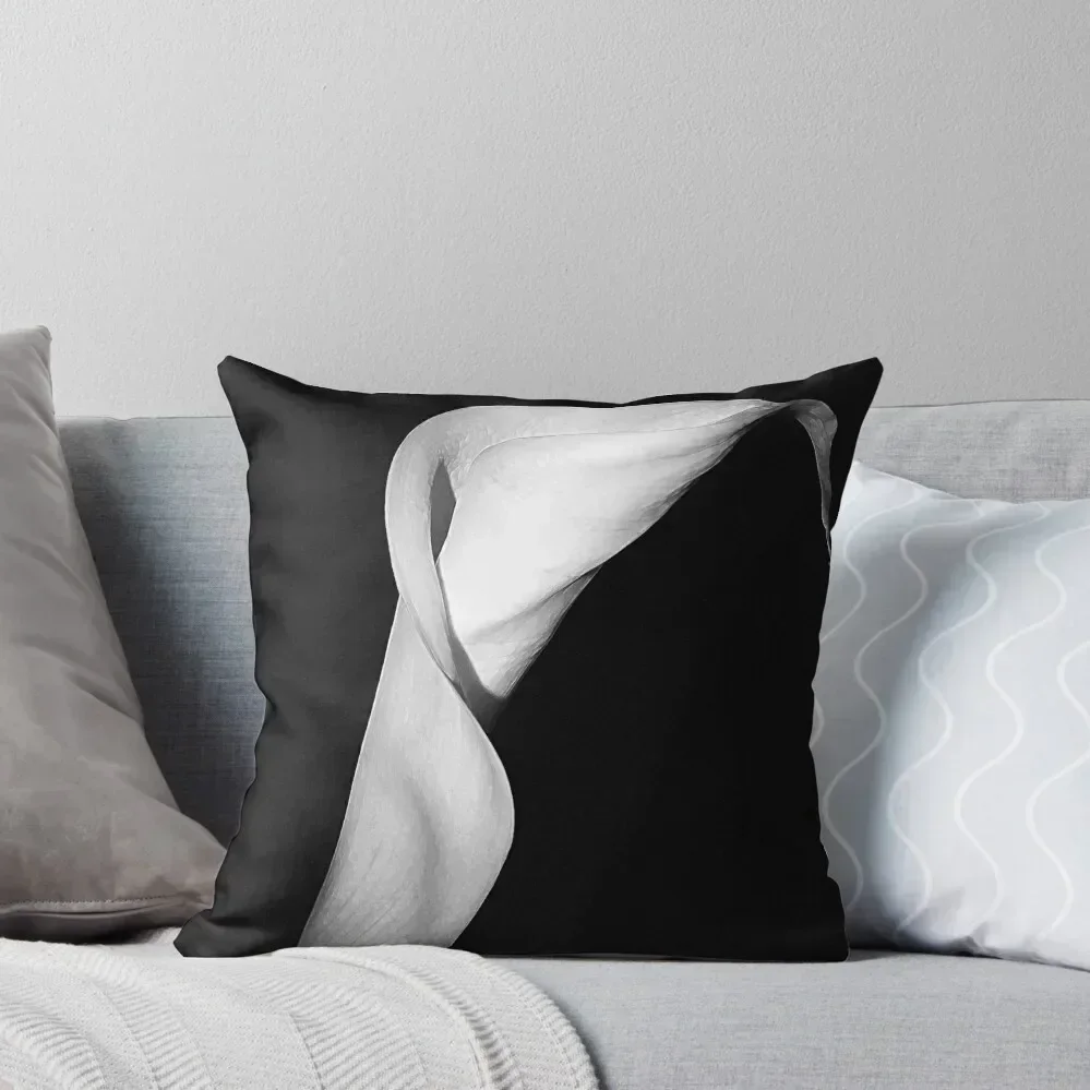 

Calla against black Throw Pillow pillow cover luxury Room decorating items Plaid Sofa Sofa Cushion Cover pillow