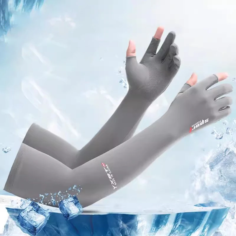 

Breathable Ice Silk UV Protection Arm Sleeves with Thumb Holes for Men Women, Ideal for Sports, Cycling, Fishing, and Hiking