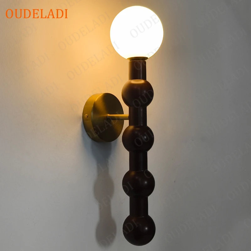 

Wood Wall Sconce Lamp Dining Living room bedroom decor lighting fixtures Japanese Glass Wall Lights Bedside Lamp