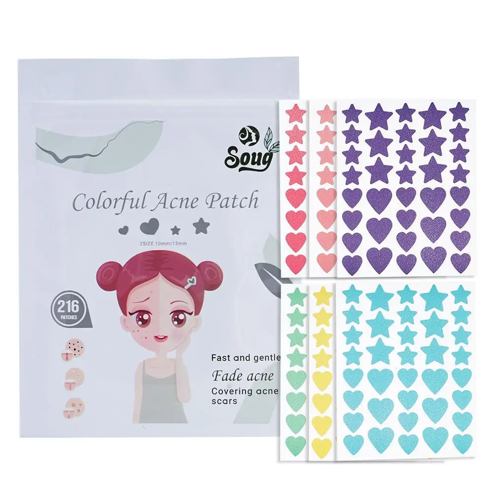 Star Shaped Acne Pimple Patch Invisible Concealer 216Pcs Waterproof Blemish Spot Stickers Pimple Treatment Face Beauty Tools