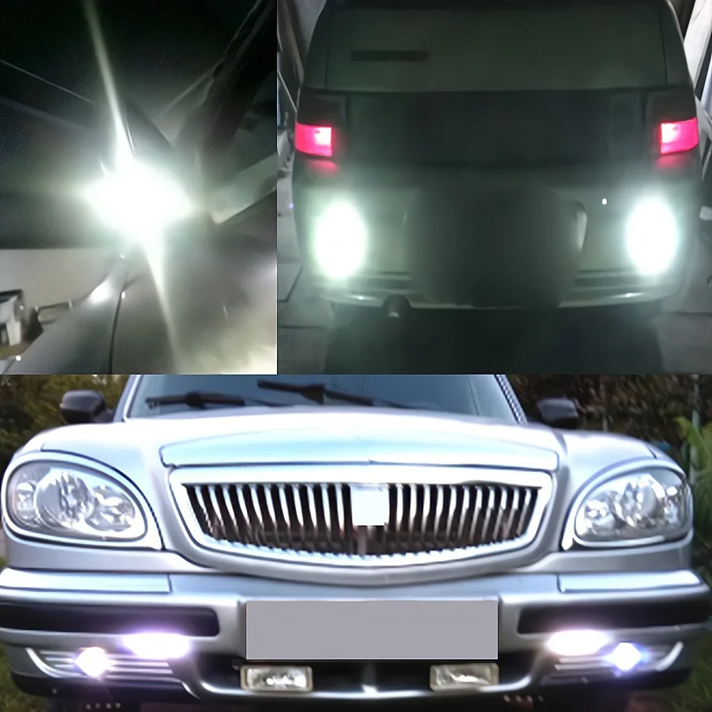 2Pcs DRL Led Hawkeye Silver Housing Daytime White Running 18MM Reversing Stop Signal Turn Trunk Lighting Lamp Day Light Drl Fog