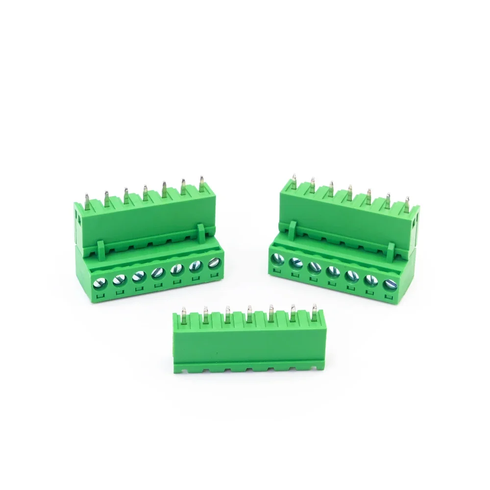 10Sets 2EDGK 5.08mm PlUG-IN Terminal Blocks Screw Type PCB Connector Right Angle Plug Pin Header Socket 7P