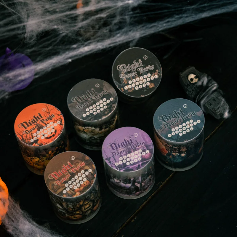 

1 Roll Dark Night Dance Series Tapes Scrapbooking Stickers Perfect For Collage Journaling Craft Diy Supplies Back To School