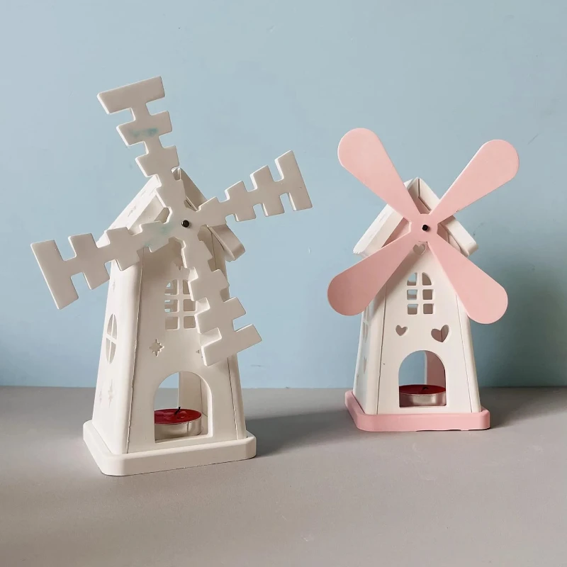 

DIY Windmill House Silicone Molds 3D Tea Light Cup Holder for Gypsum Plaster Concrete Craft Ornament UV Epoxy Resin Tool