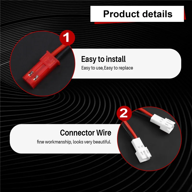 10 шт. 2-контактный разъем JST, соединительный кабель для радиоуправляемых игрушек, светодиодные лампы с разъемом «папа-2-контактный» PH2.0