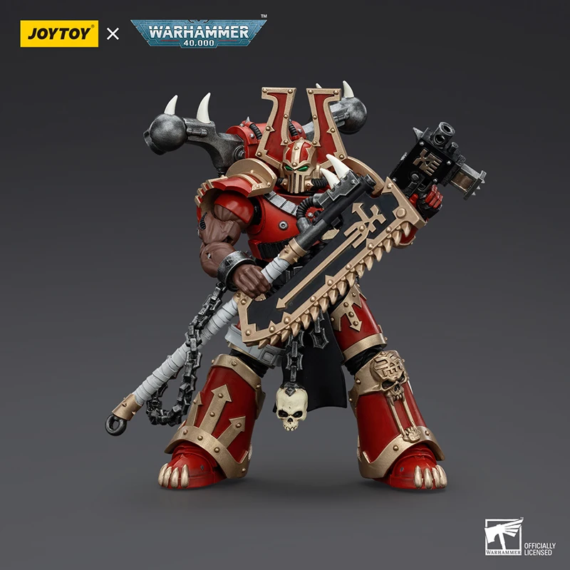 Oryginalna figurka JOY TOY Warhammer 40k 1/18 World Eaters Khorne Berzerker Lord Invocatus Model kolekcja lalek zabawka prezent