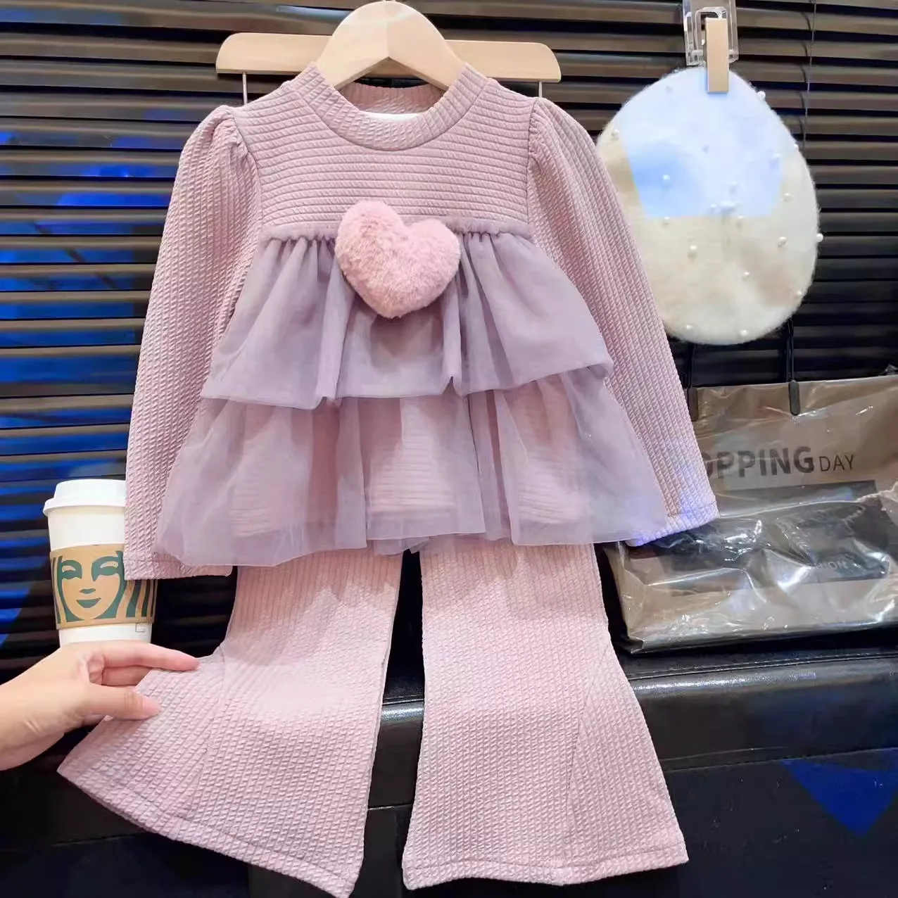 Girls Clothes Sets Autumn Spring Kids Girls Baby Sweet Clothes Suit Children Flare Pants 2pcs Clothing Set Girl Clothes