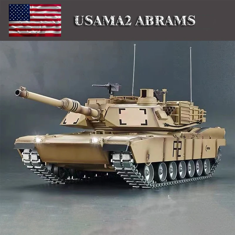 

TUSK 1/16 U.S. M1A2 Abrams Main Battle Tank RC Simulation Model 2.4G Off-road Henglong 3918-1 7.0 Modified RC Car Toys