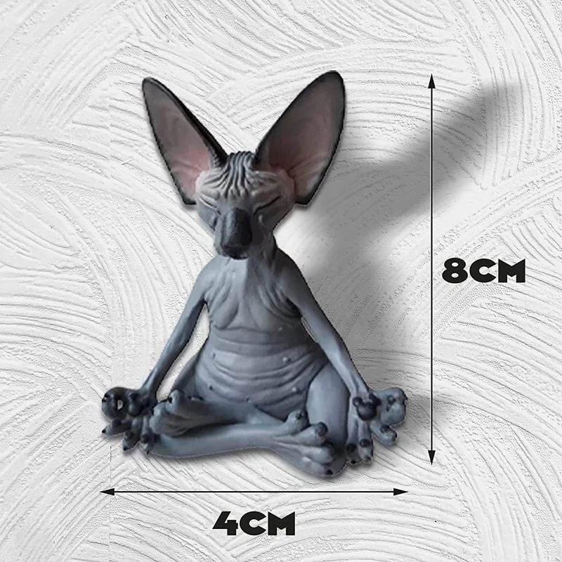 Sphynx Cat Meditate,Thinking Cat Statue,Meditating Thinking Cat,Sphynx Hairless Cat Meditation Collectible Decor