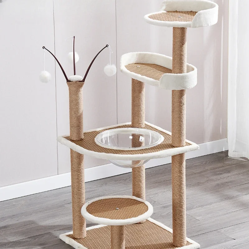 

Four Seasons Vine Mat Cat Climbing FrameLarge Space Module Integrated Feline Tree Scratching Board All-Weather Indoor Jungle Gym