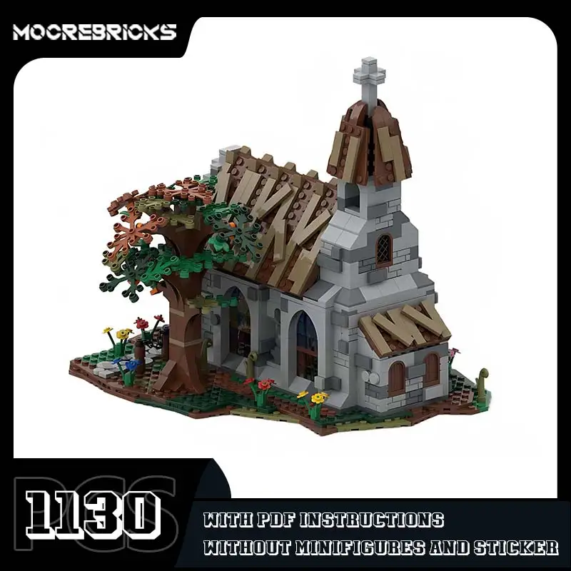 Medieval Architecture Village Church Building Blocks Model Ancient House DIY Classic Toy Bricks Set Children's Birthday Gift