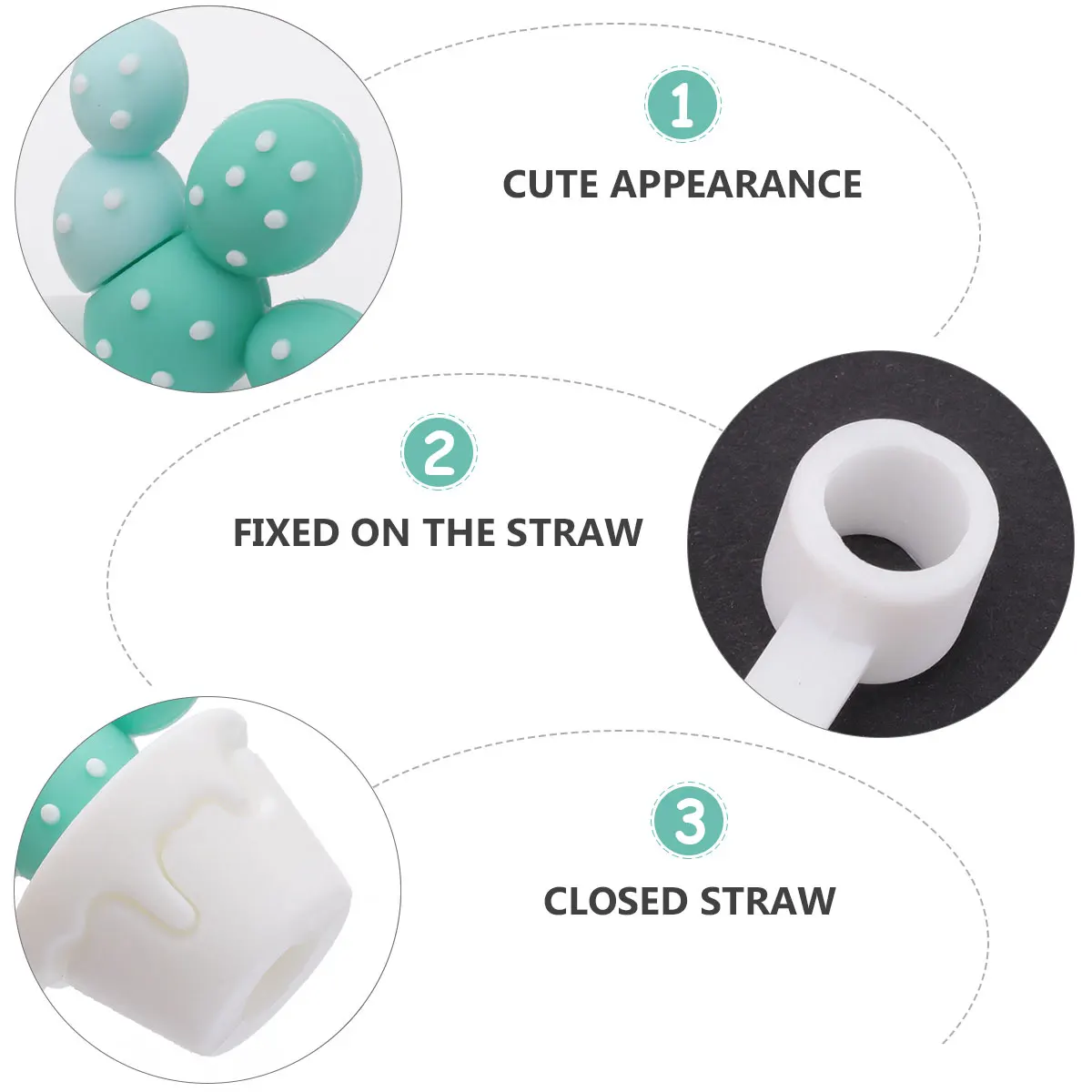 

2Pcs Cute Cactus Silicone Straw Dust Plug for 6 8mm Diameter Straws Dustproof Leakproof Party Accessories Straw Cover Tip Cap