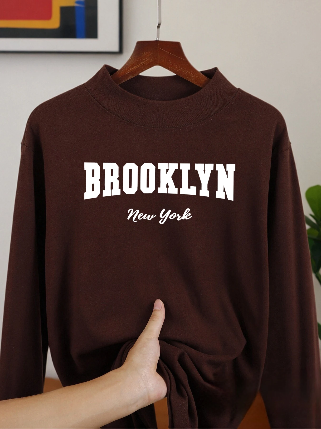 เสื้อเชิ้ตแขนยาว Brooklun New York รุ่น Letter ทรงเข้ารูป เนื้อผ้าหนา เหมาะสำหรับฤดูใบไม้ร่วงและฤดูหนาว เนื้อผ้านุ่ม คอปกกลาง ผ้ากำมะหยี่