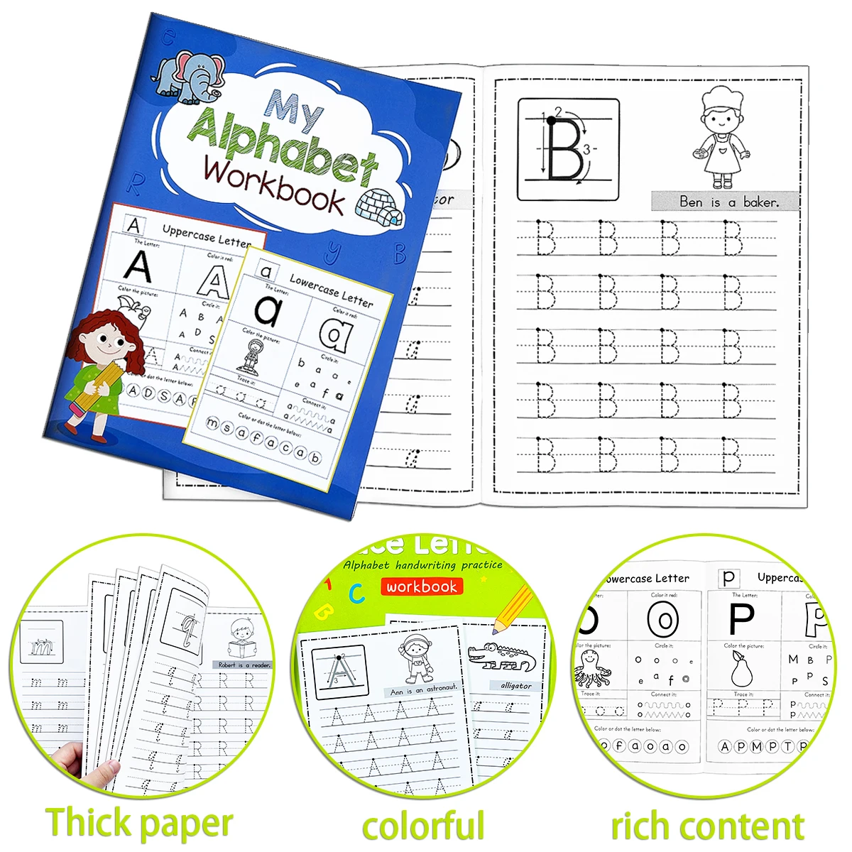 

Hot sale! Children's letter drawing book, interesting writing practice workbook for toddlers, early learning education booklet
