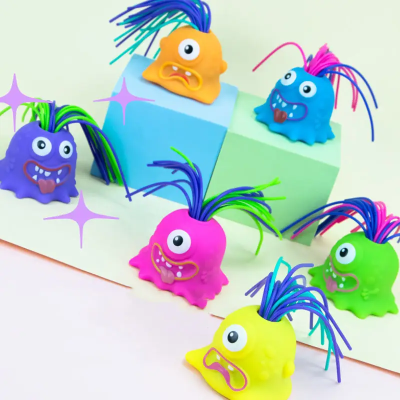 Neuheit Lustiges Stressabbau- und Anti-Angst-Spielzeug Screaming Monster Pull Its Hair Toys für Kinder