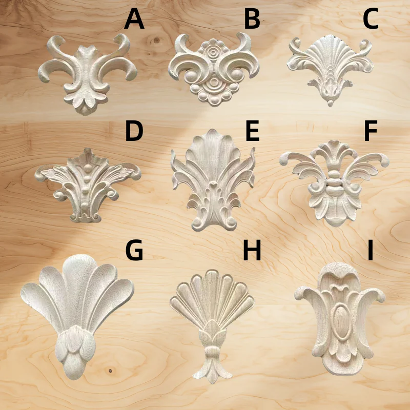 ديكور زهور من الخشب الصلب الأوروبي القديم - متين وسهل التركيب للخزائن والمرايا والأبواب والنوافذ لديكور المنزل بنفسك #1