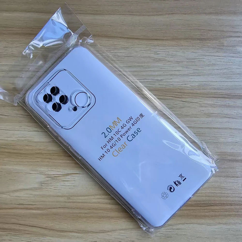 Für Xiaomi Redmi 10C Hülle 2,0 mm dicke Linse schützende klare Abdeckung Redmi 10C weiche Silikon transparente Hülle
