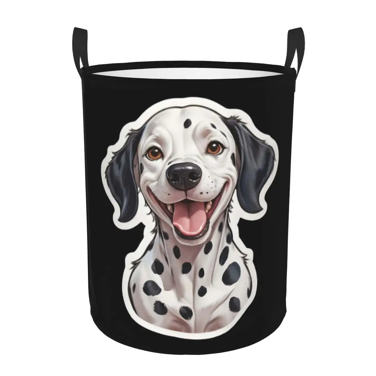 Adorable Dalmatian Puppy Foldable Laundry Baskets Dirty Clothes Home Organizer Large Waterproof Bucket For Home Kids