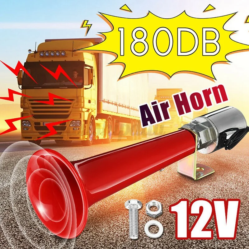 2X 12/24V 180DB Super Loud Air Horn Trumpet For Car Truck Boat Train With Air Brake