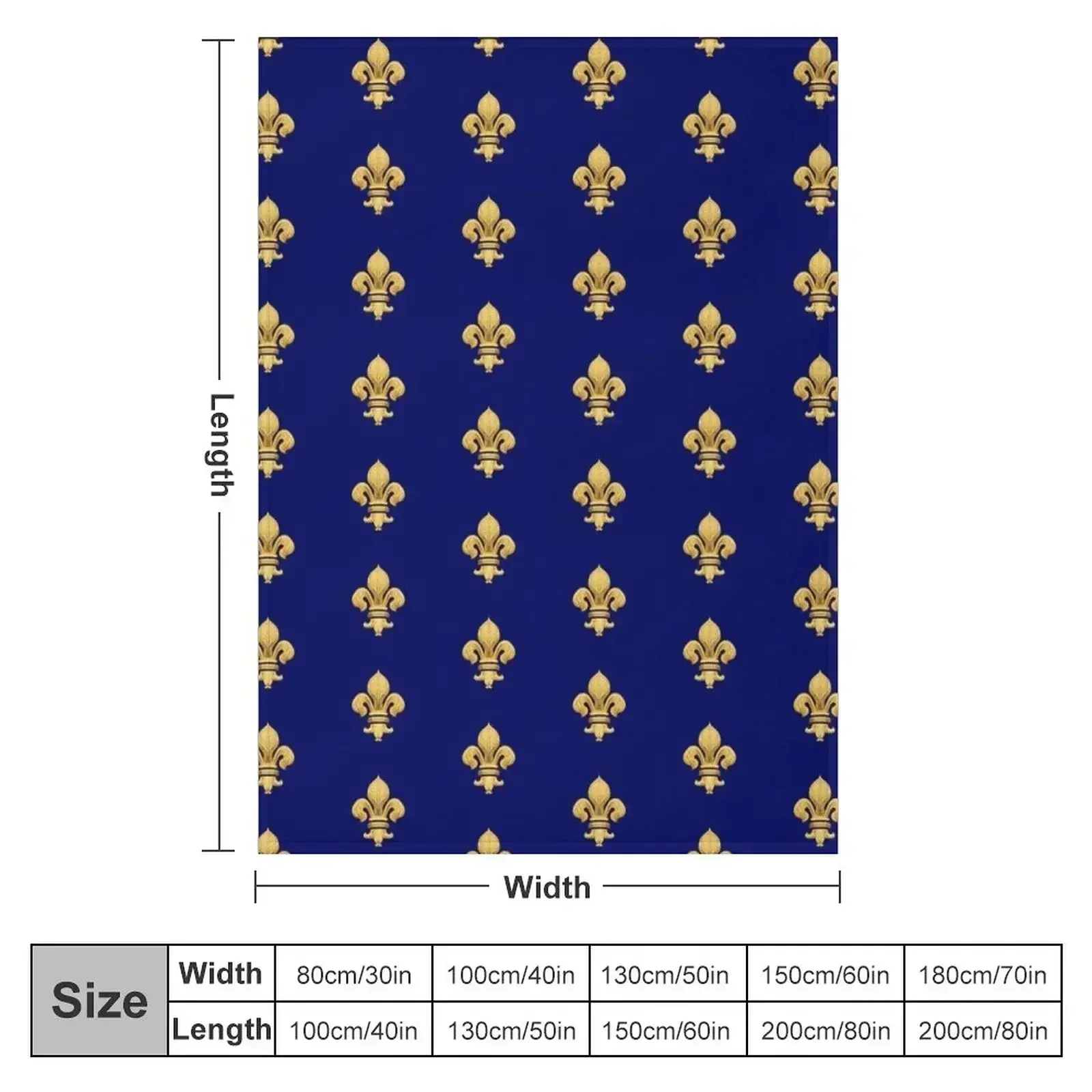 Royal Fleur de Lys Blue Throw Blanket For Decorative Sofa Softest Decorative Sofas Hairy Blankets