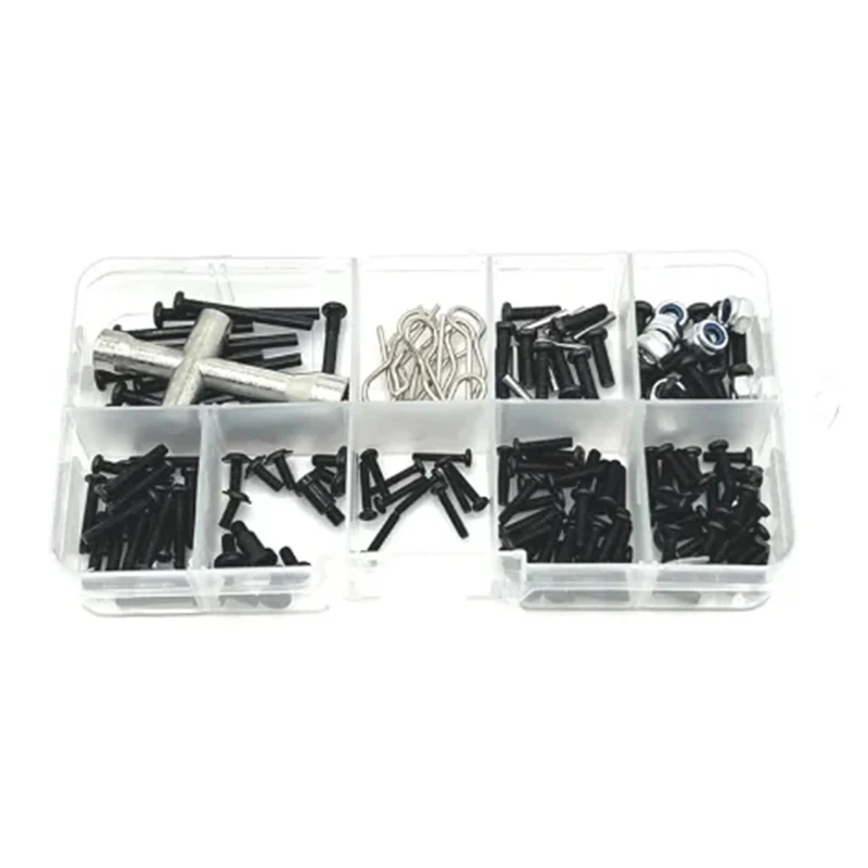 SCY 16101 16102 16103 16104 16106 16201 JJRC Q130A Q130B Q141 Kit de fixação de parafusos de metal Ferramentas de reparo 1/16 Peças sobressalentes de carro RC