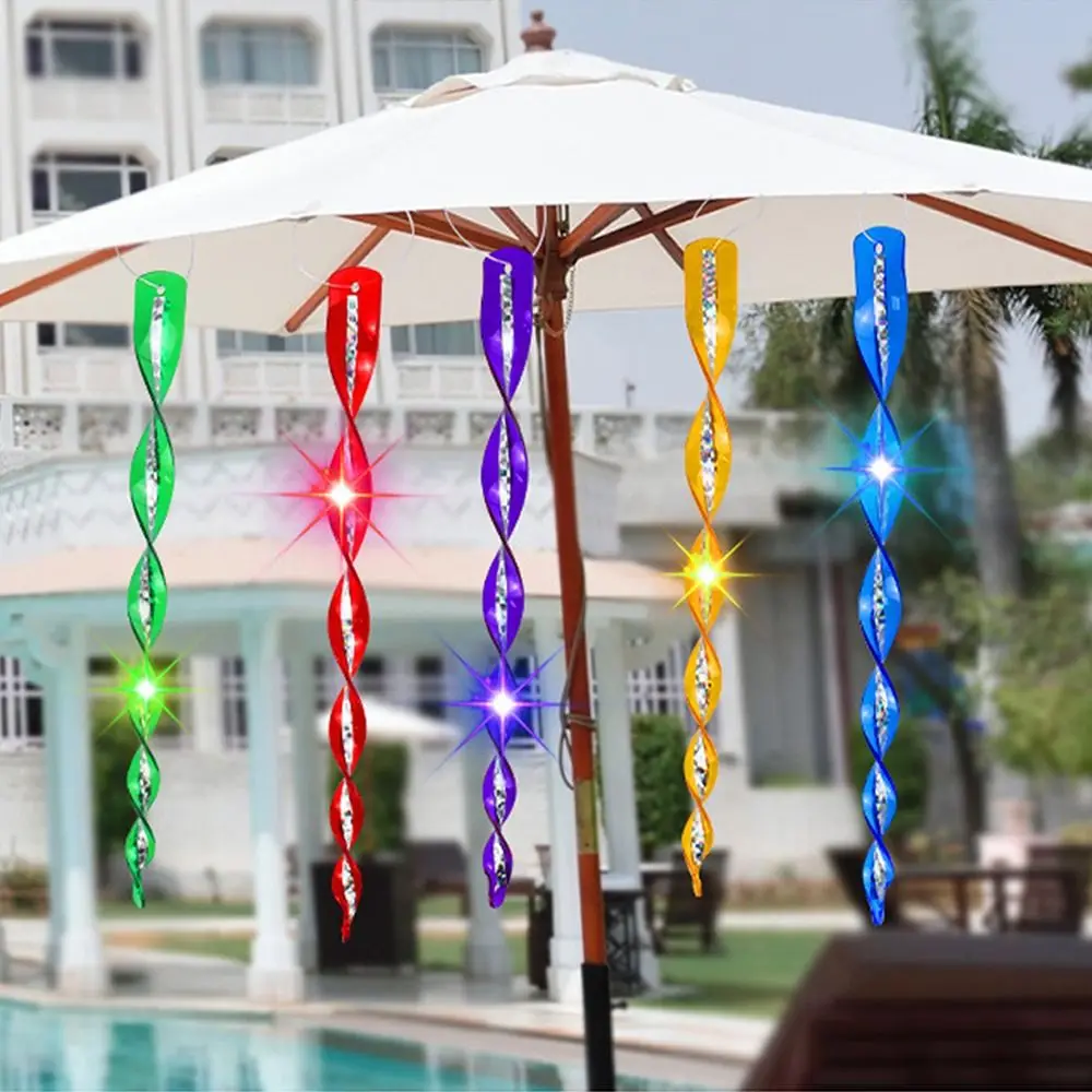 10pcs 360 Degree Rotation Bird Repellent Rods Reflective Wind Spiral Waterproof Bird Repeller Plastic 30CM Length