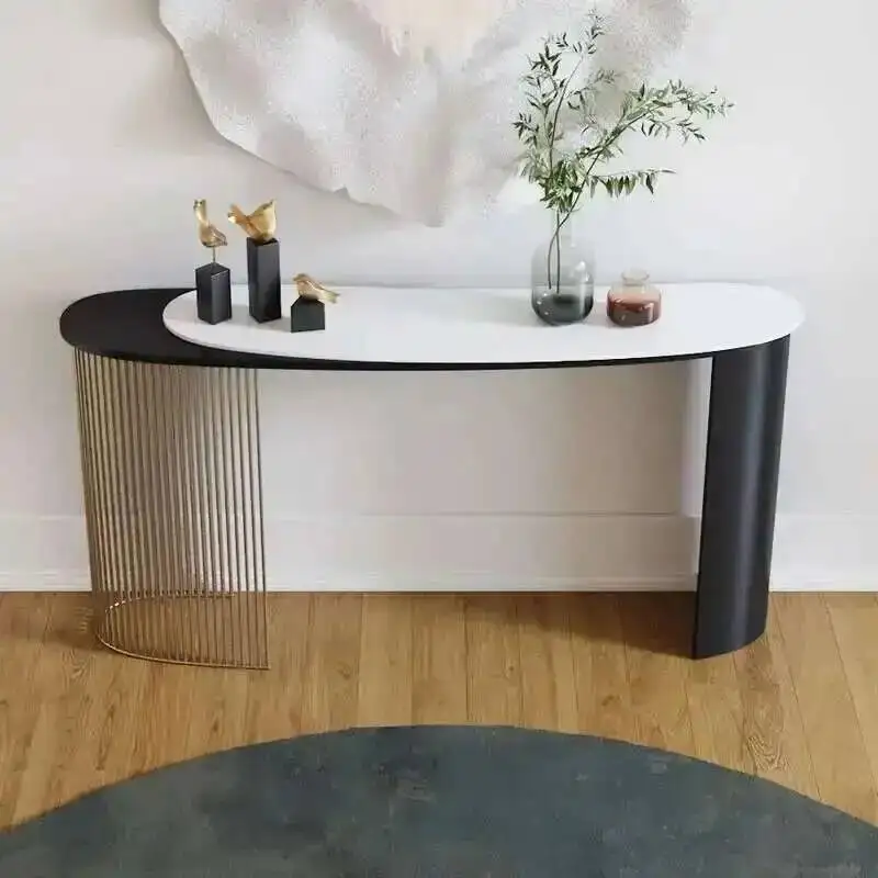 وحدة التحكم طاولات حديدية فاخرة لائحة الممر الإيطالي الديكور أثاث المنزل طاولة غرفة المعيشة الحديثة بسيطة مدخل الجدول p