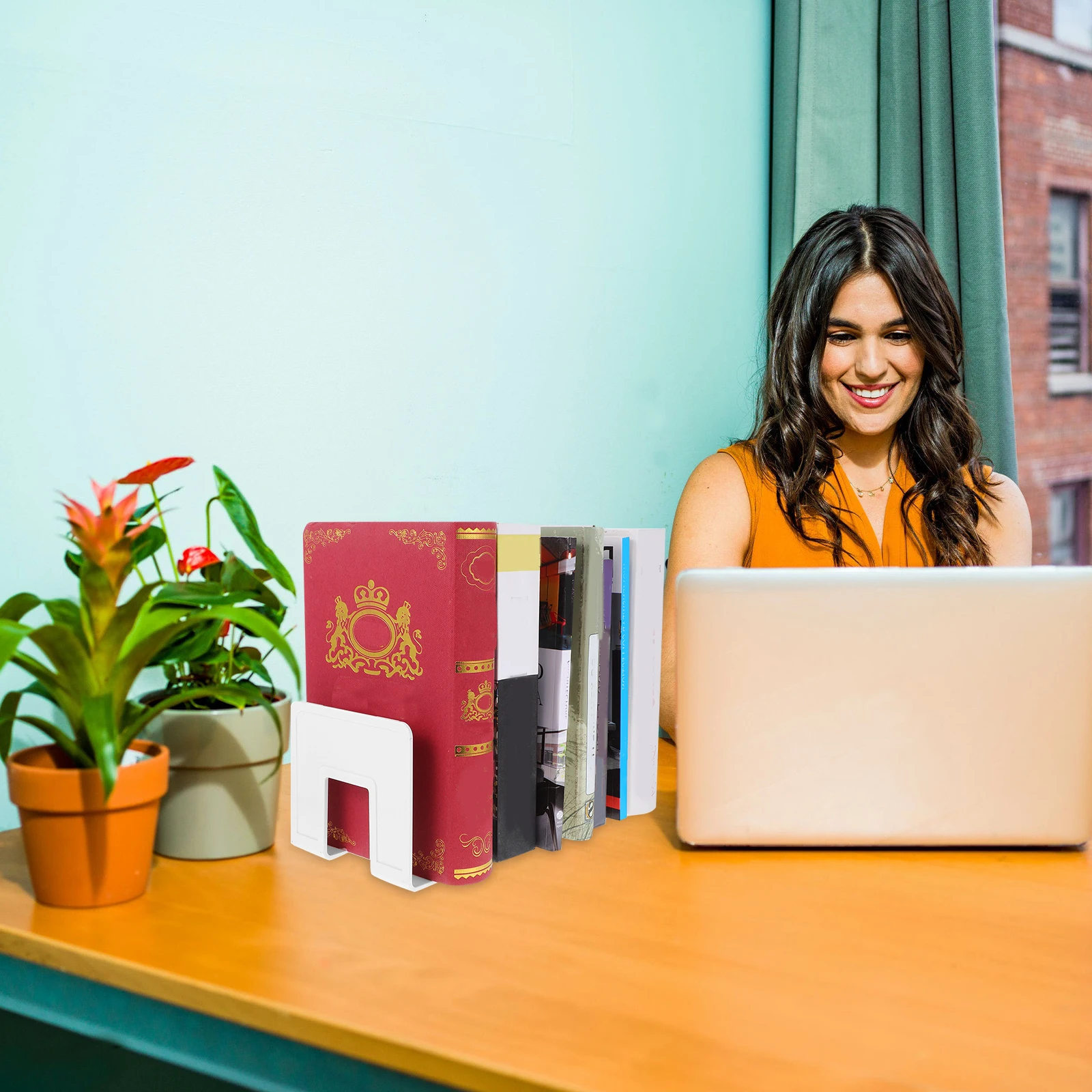 File Storage Rack Bookshelves Document Shelf for Desktop Sorter Box Folder Stand Acrylic Organizer