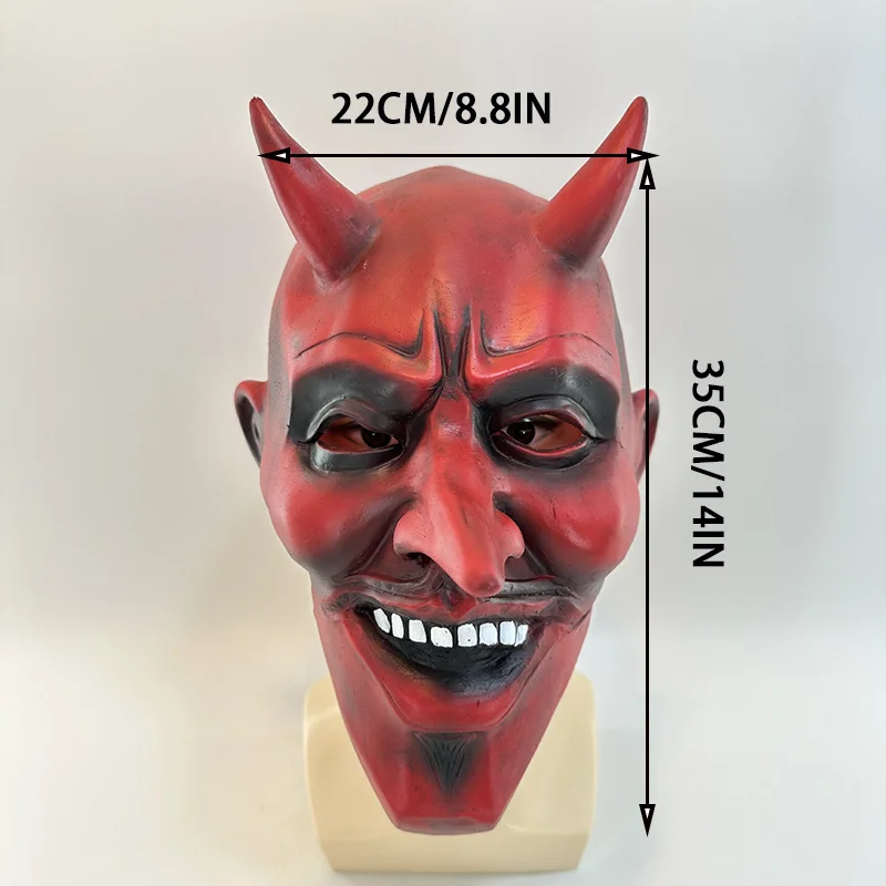 Scary Halloween Face Mask Cosplay Gloves Red Devil Demon Funny Masquerade Party Props for Costume Events Carnival Celebration