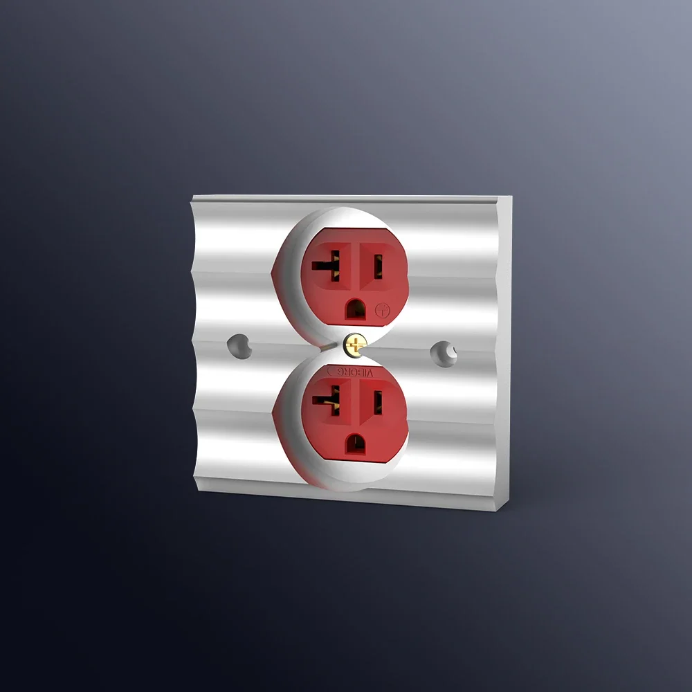 High Quality Viborg VM01G Pure Red Copper Gold Plated US AC Power Receptacle Wall Outlet Copper Socket 20A 125V AC