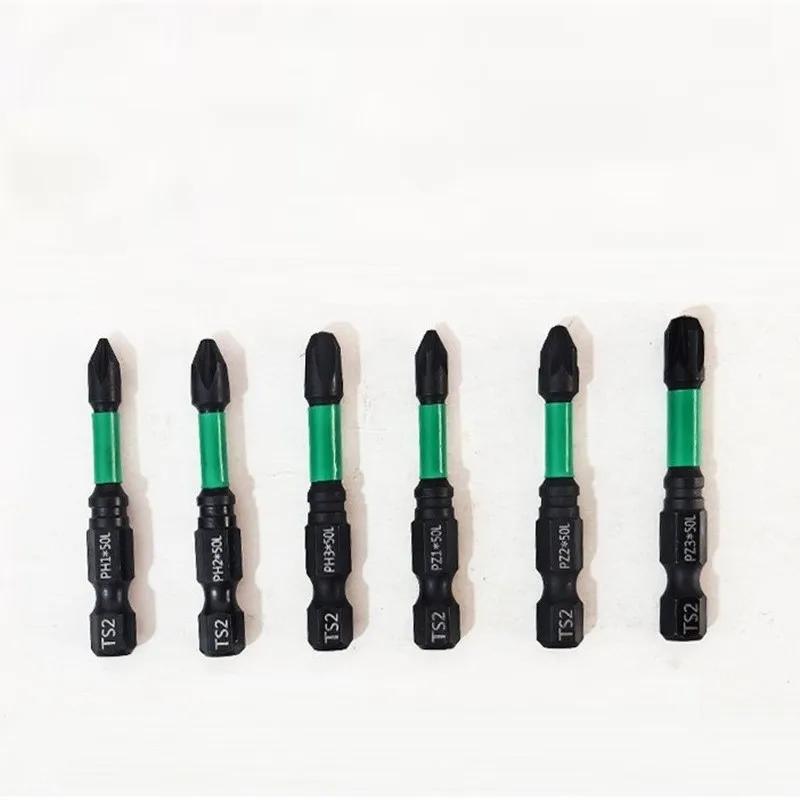 6pcs 50mm Hex Shank Screwdriver Bits Set Magnetic Batch Head Electric Screwdriver Hand Tool PH1 PH2 PH3 PZ3 Screw Driver