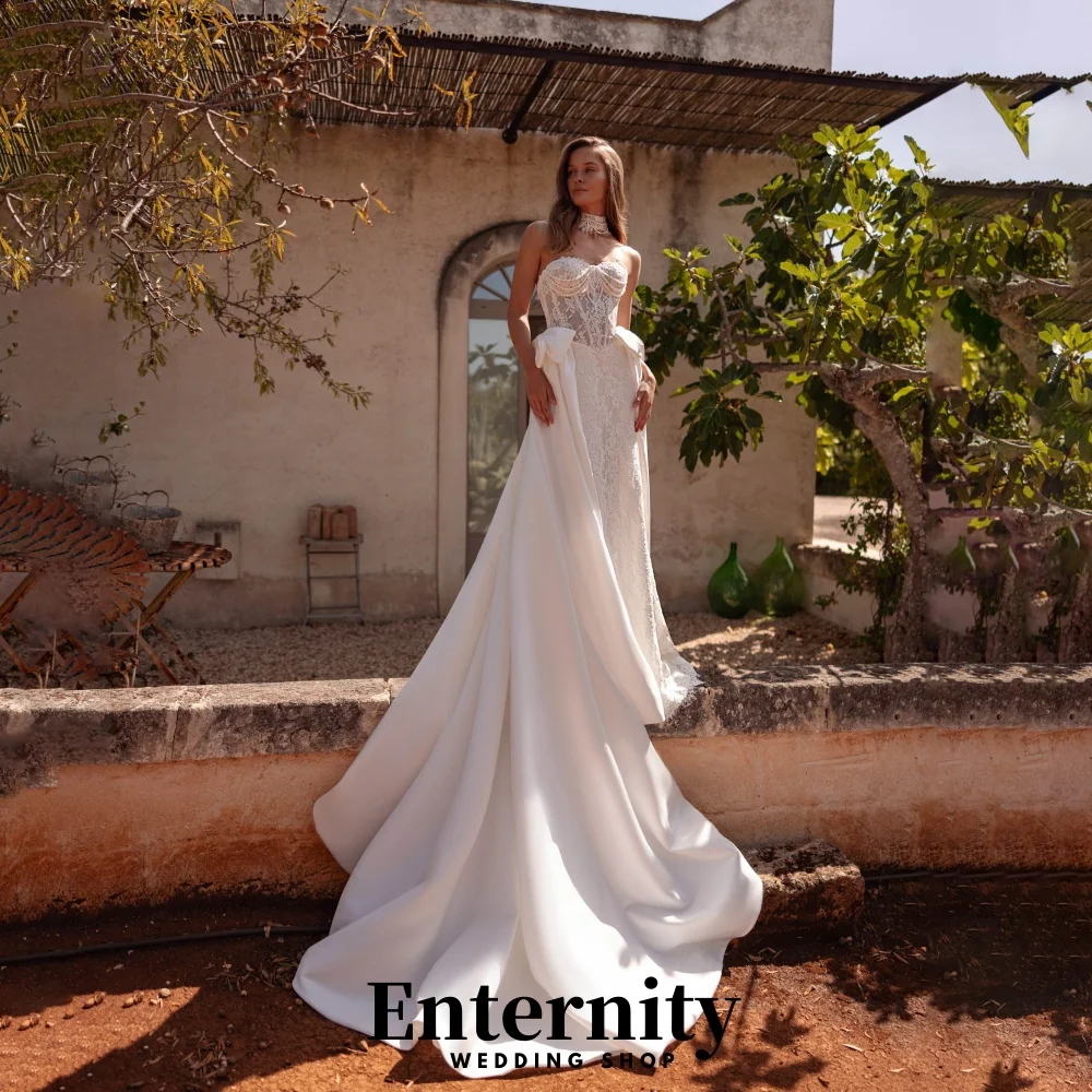 

Свадебные платья русалки по индивидуальному заказу, милые для женщин, очаровательные простые тюлевые кружевные аппликации, свадебные платья, Vestidos De Novia