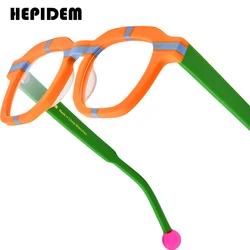 HEPIDEM Acetate Glasses Frame Men 2025 New Johnny Depp Square Eyeglasses Women Japanese Handmade Spectacles Thick Eyewear 9363